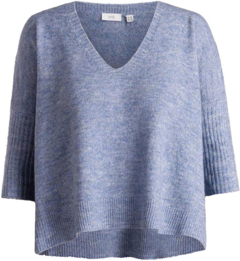 Yest Curve gebreide trui Plus Size met wol lichtblauw