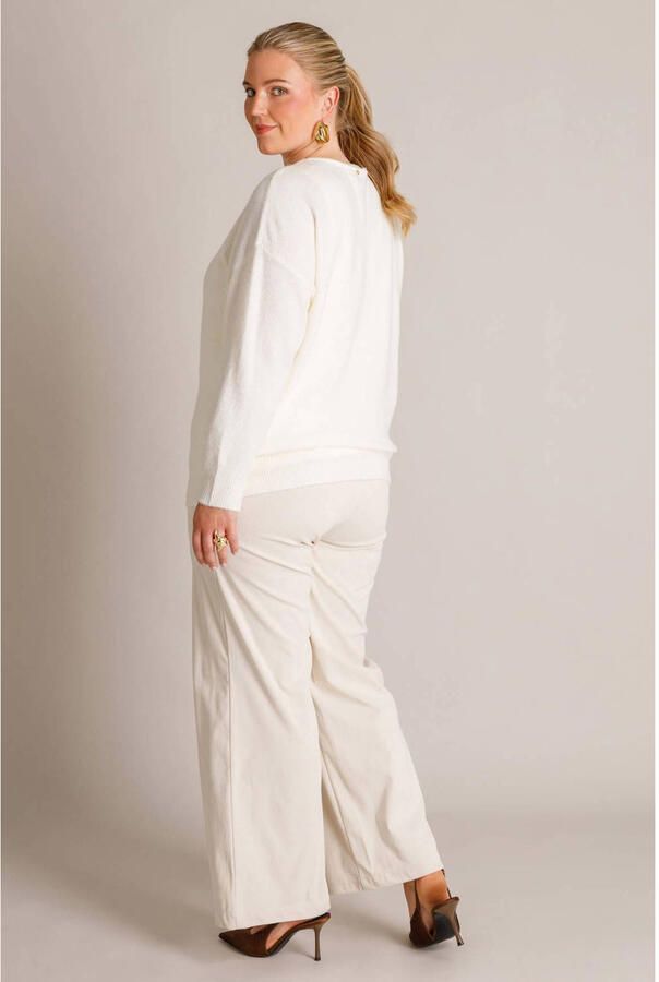 Yest Curve gebreide trui Plus Size met wol wit - Foto 2