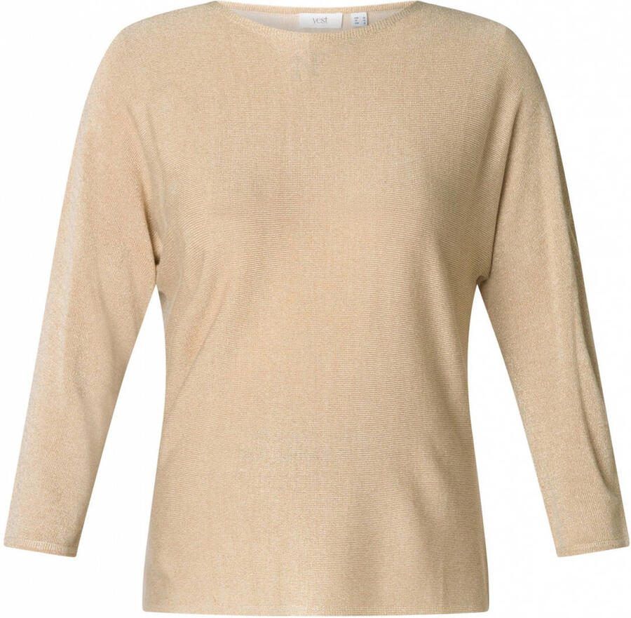 Yest Curve gebreide trui zand met lurex