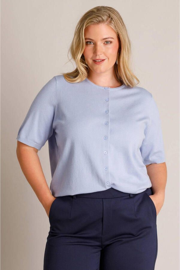 Yest Curve gebreide vest Plus Size lichtblauw