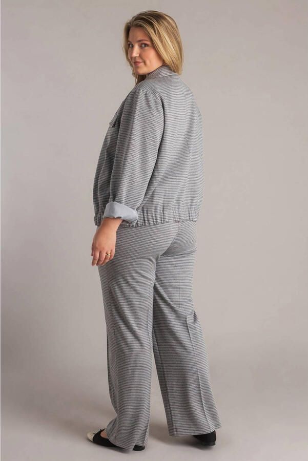 Yest Curve geruit cropped blazer lichtgrijs - Foto 2