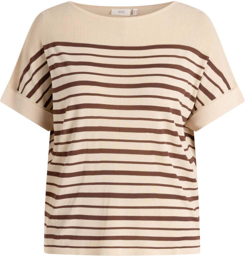 Yest Curve gestreepte top beige - Foto 2