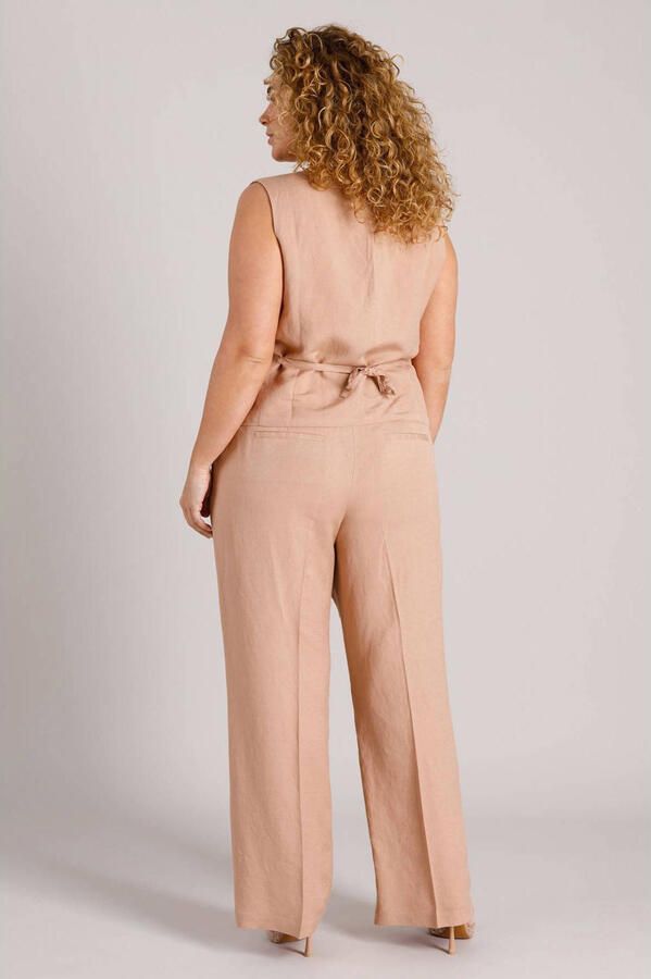 Yest Curve gilet met linnen beige - Foto 3