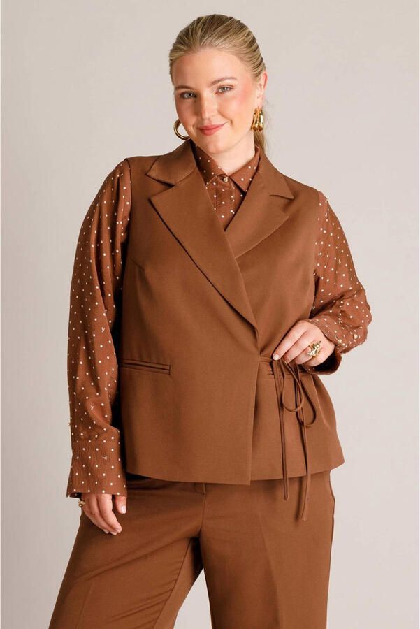 Yest Curve gilet Plus Size bruin