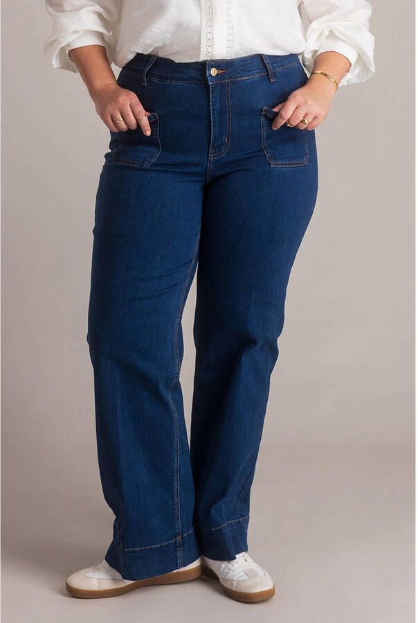 Yest Curve high waist bootcut jeans dark blue denim