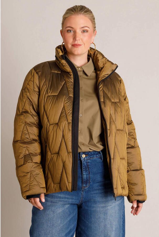 Yest Curve Plus Size winterjas bruin
