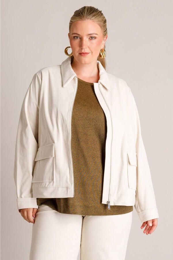 Yest Curve jas Plus Size beige