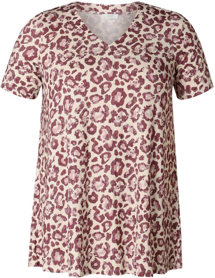 Yest Curve jersey tuniek met panterprint ecru