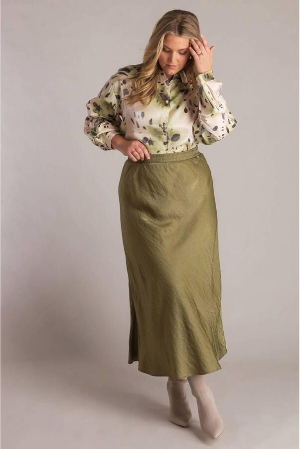 Yest Curve midi rok kaki - Foto 2