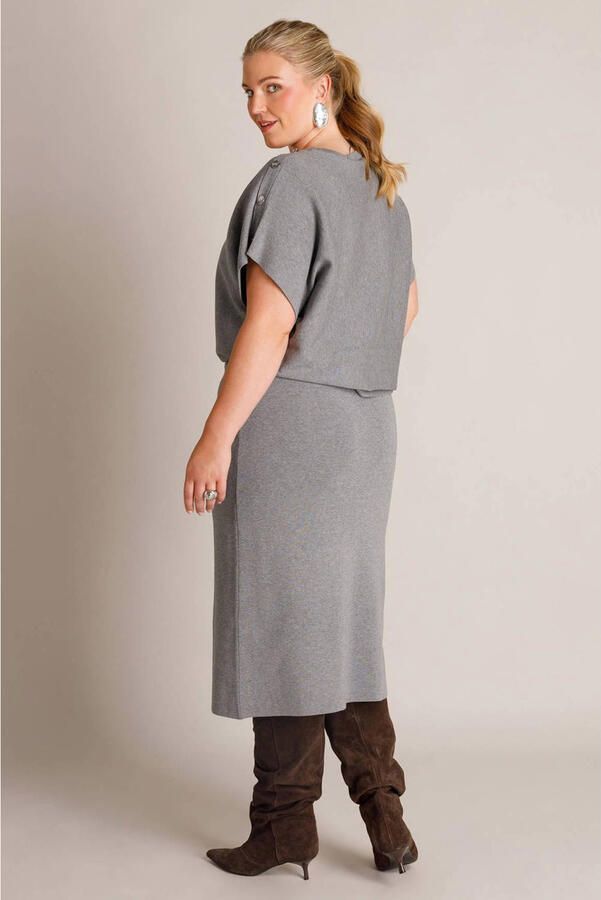 Yest Curve midi rok Plus Size grijs - Foto 2