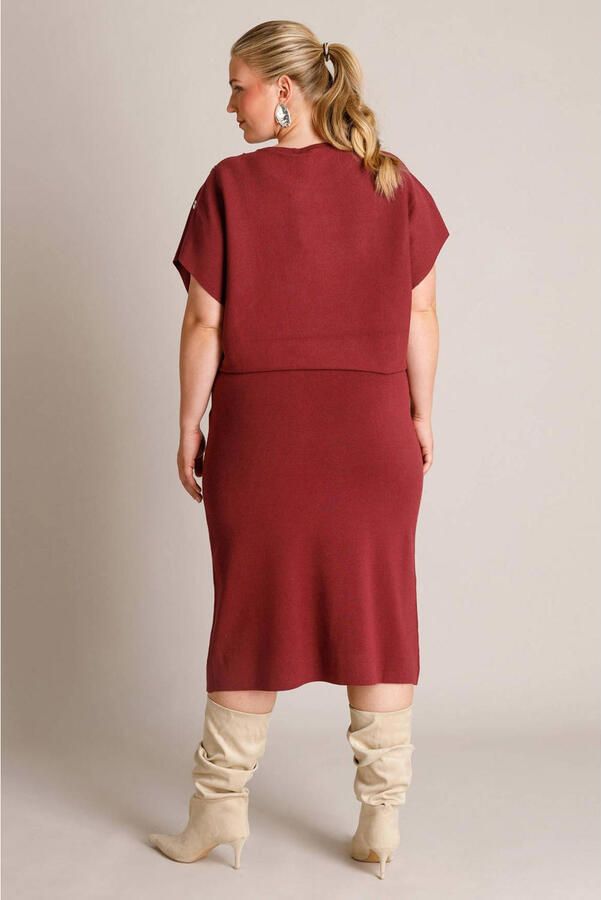 Yest Curve midi rok Plus Size rood - Foto 2