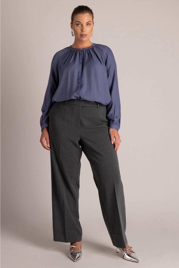 Yest Curve Plus Size blouse blauw - Foto 3