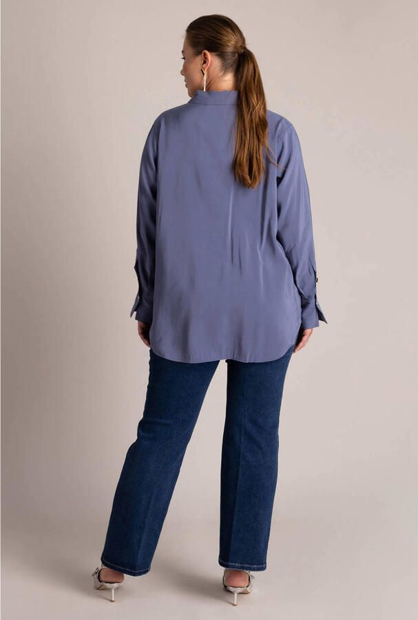 Yest Curve Plus Size blouse blauw - Foto 2