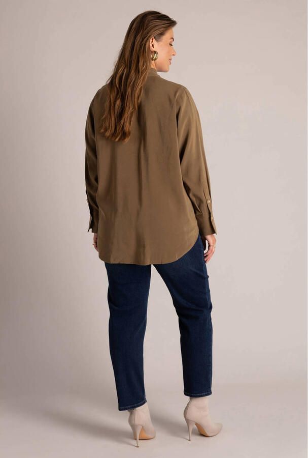 Yest Curve Plus Size blouse olijfgroen - Foto 2