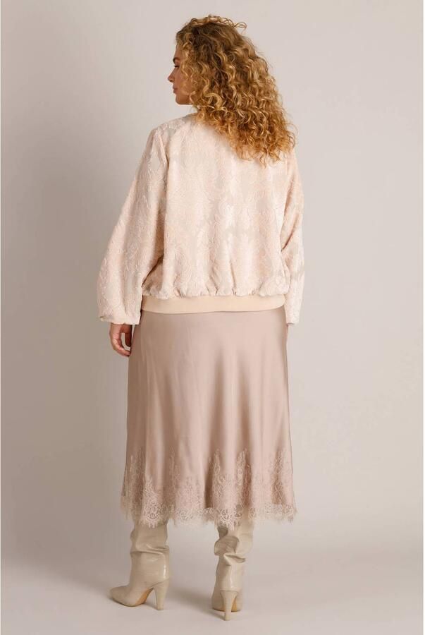 Yest Curve Plus Size bomberjack met print beige - Foto 3