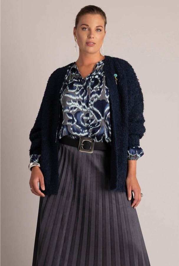 Yest Curve Plus Size gebreid vest blauw