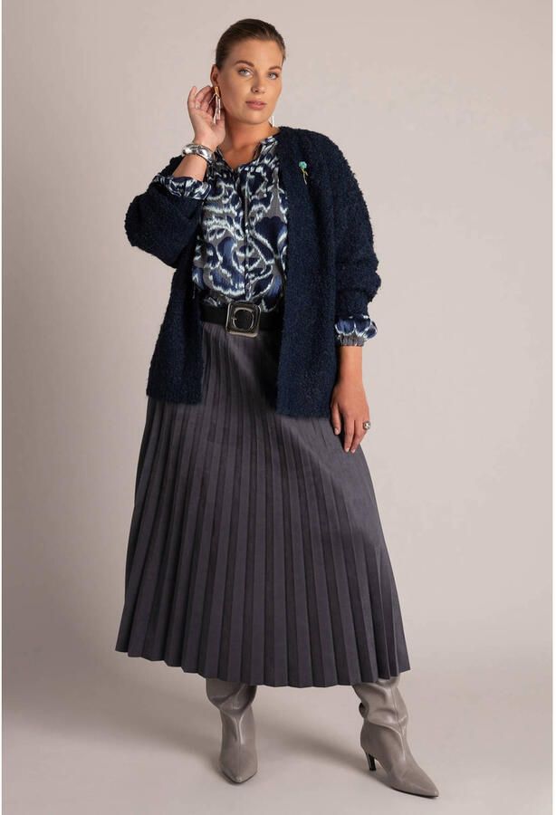 Yest Curve Plus Size gebreid vest blauw - Foto 2