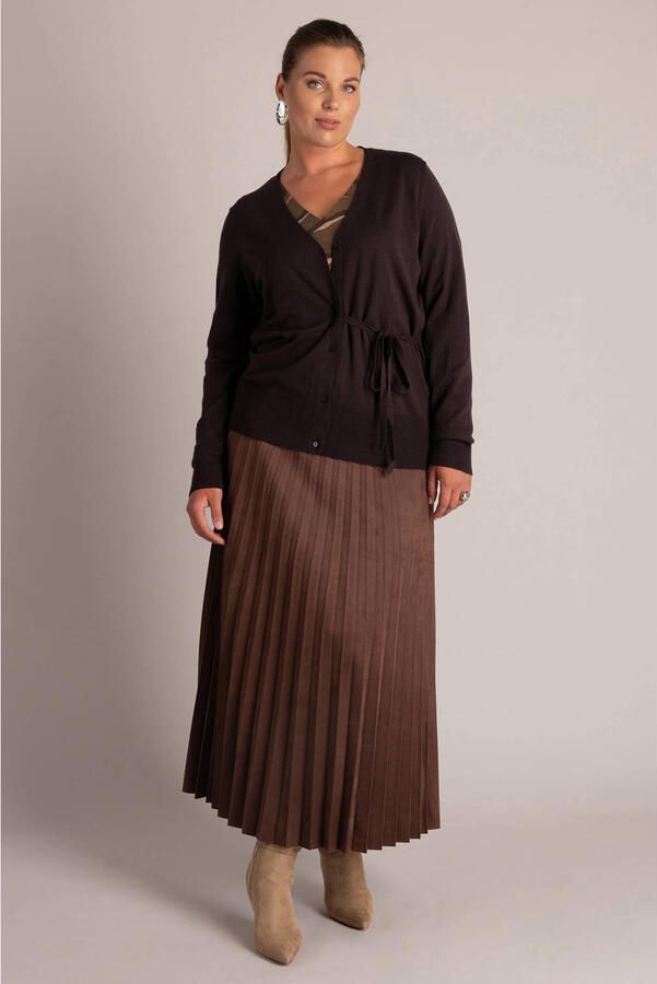 Yest Curve Plus Size gebreid vest bruin - Foto 3