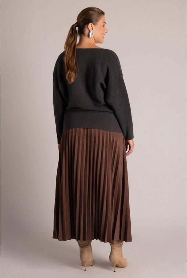 Yest Curve Plus Size gebreide trui grijs - Foto 3