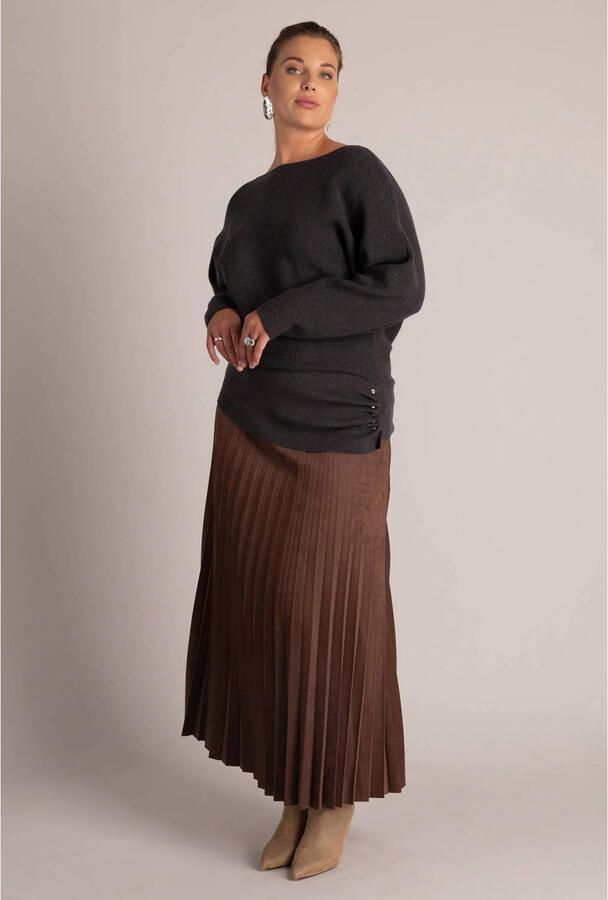 Yest Curve Plus Size gebreide trui grijs - Foto 2