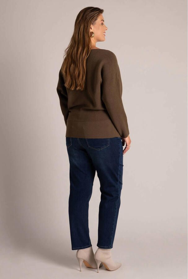 Yest Curve Plus Size gebreide trui olijfgroen - Foto 2