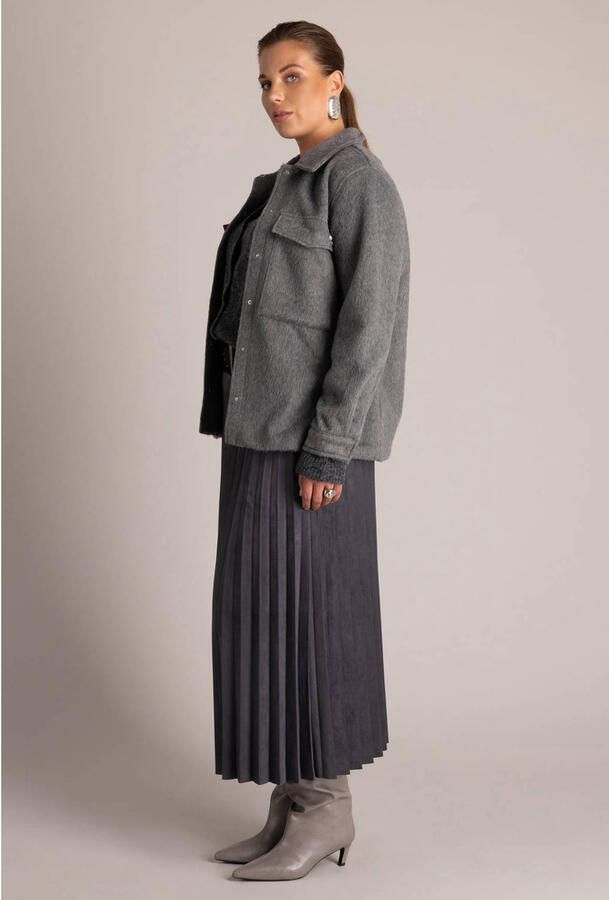 Yest Curve Plus Size jas met studs grijs - Foto 2