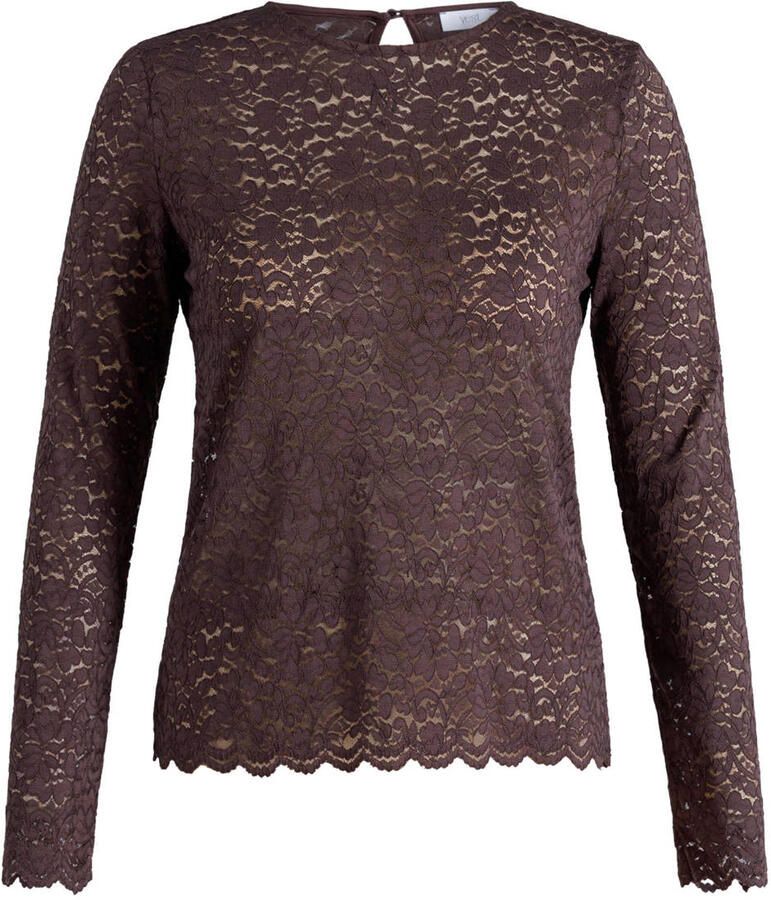 Yest Curve Plus Size kanten top bruin
