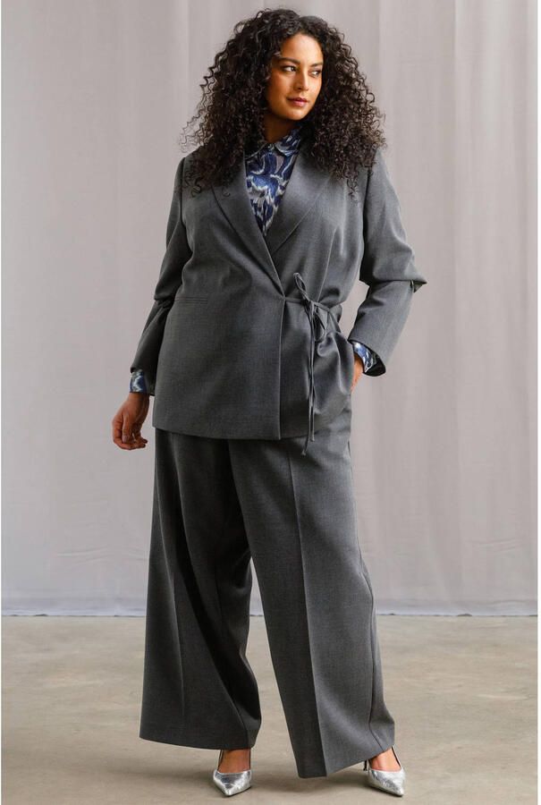 Yest Curve Plus Size oversized blazer grijs - Foto 2