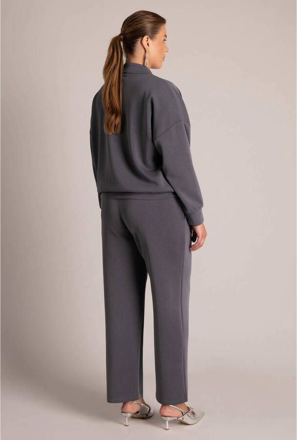Yest Curve Plus Size straight leg casual broek grijs - Foto 2