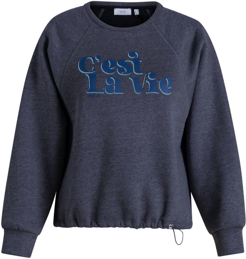 Yest Curve Plus Size sweater met print grijs