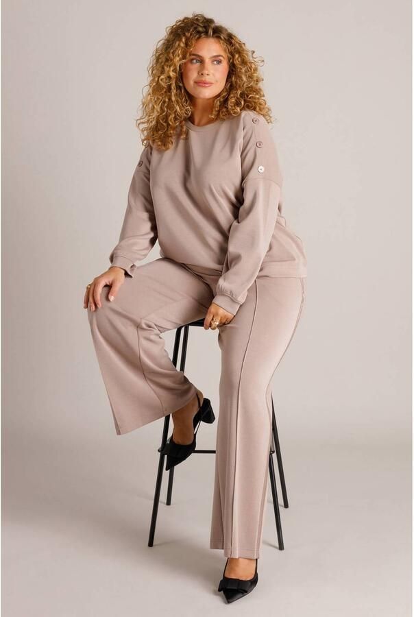 Yest Curve Plus Size sweater taupe - Foto 2