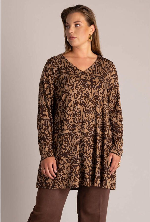 Yest Curve Plus Size top met print bruin