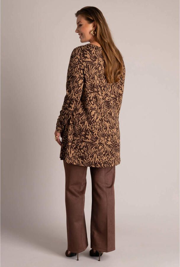 Yest Curve Plus Size top met print bruin - Foto 2