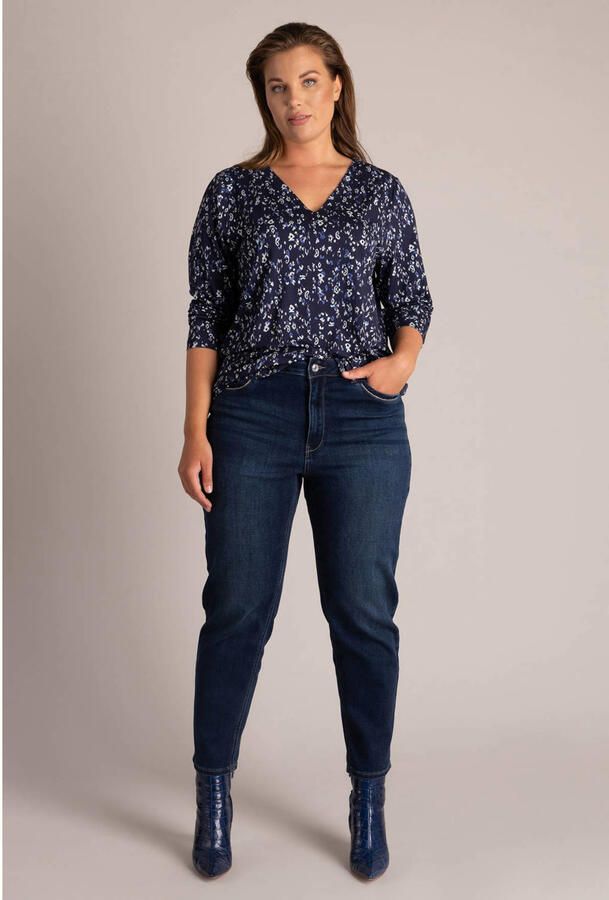 Yest Curve Plus Size top met print donkerblauw - Foto 2