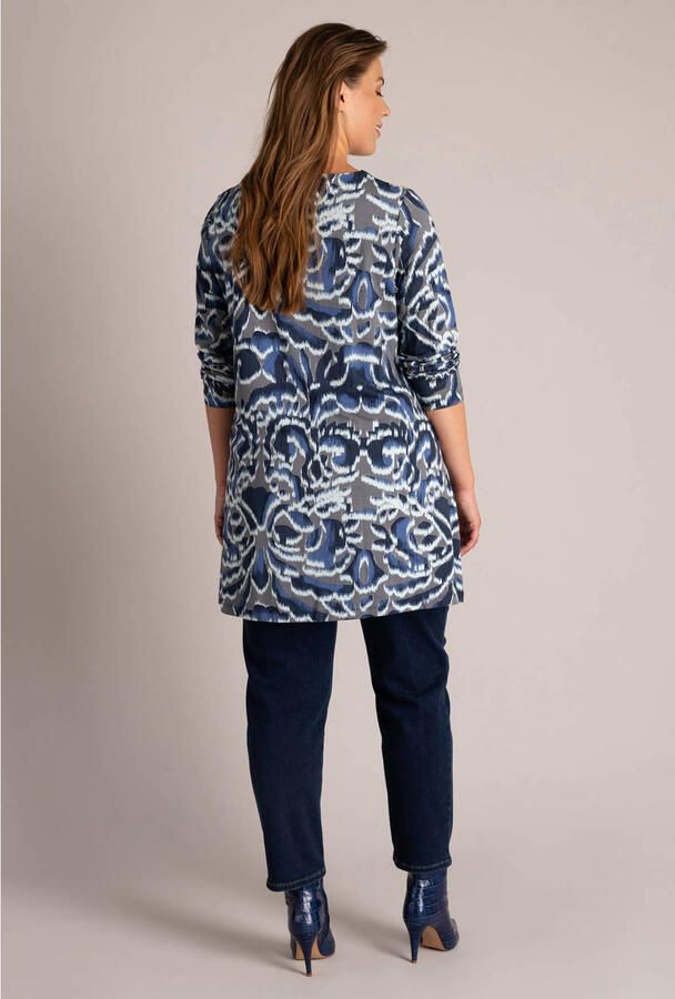Yest Curve Plus Size top met print grijs blauw - Foto 2