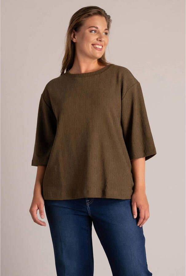 Yest Curve Plus Size top olijfgroen
