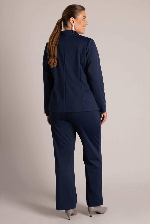 Yest Curve Plus Size travelstof regular fit blazer donkerblauw - Foto 2