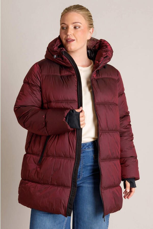Yest Curve Plus Size winterjas donkerrood