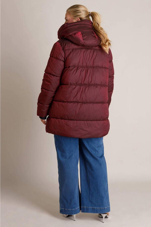 Yest Curve Plus Size winterjas donkerrood - Foto 3