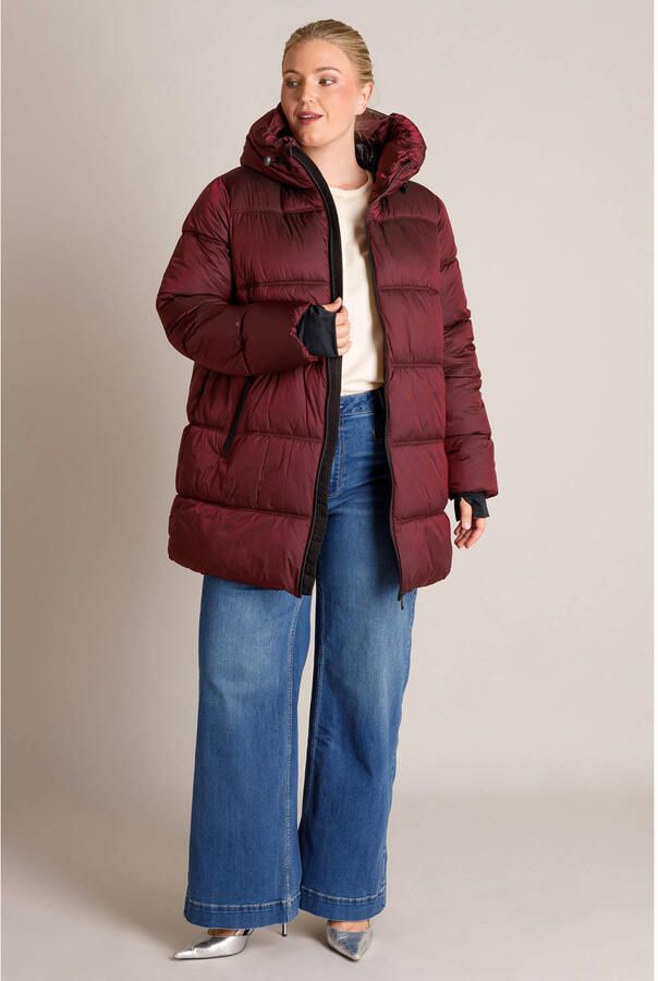 Yest Curve Plus Size winterjas donkerrood - Foto 2
