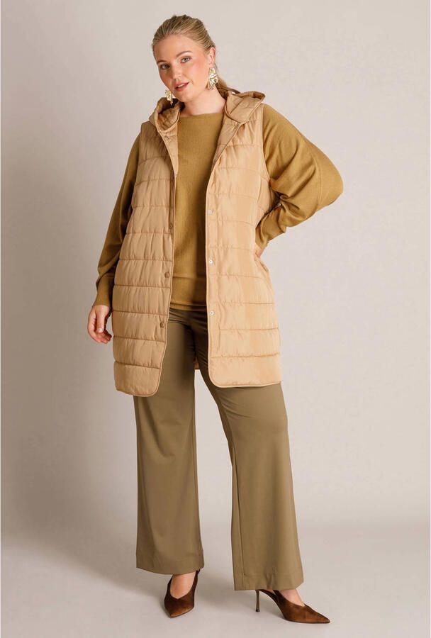 Yest Curve Plus Size wintermantel met wol camel - Foto 2
