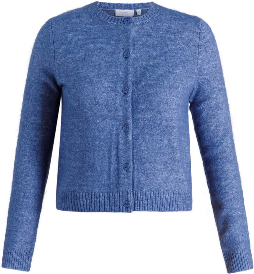 Yest Curve Plus Size wollen gebreid vest blauw