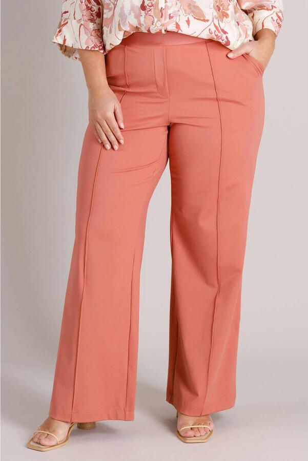 Yest Curve regular high waist broek roze