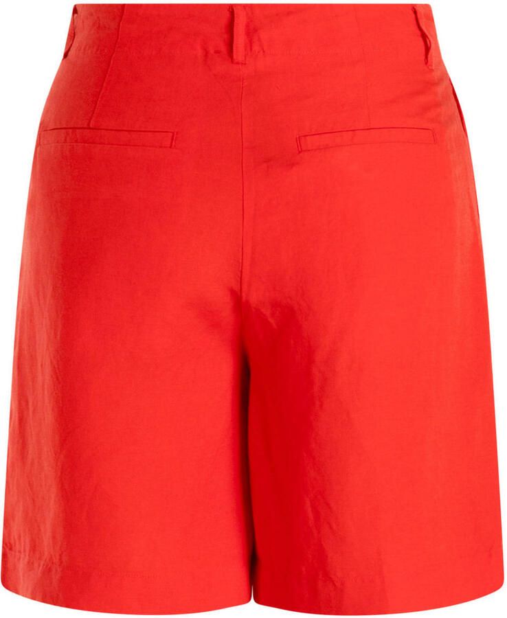Yest Curve regular high waist casual short met linnen rood - Foto 2