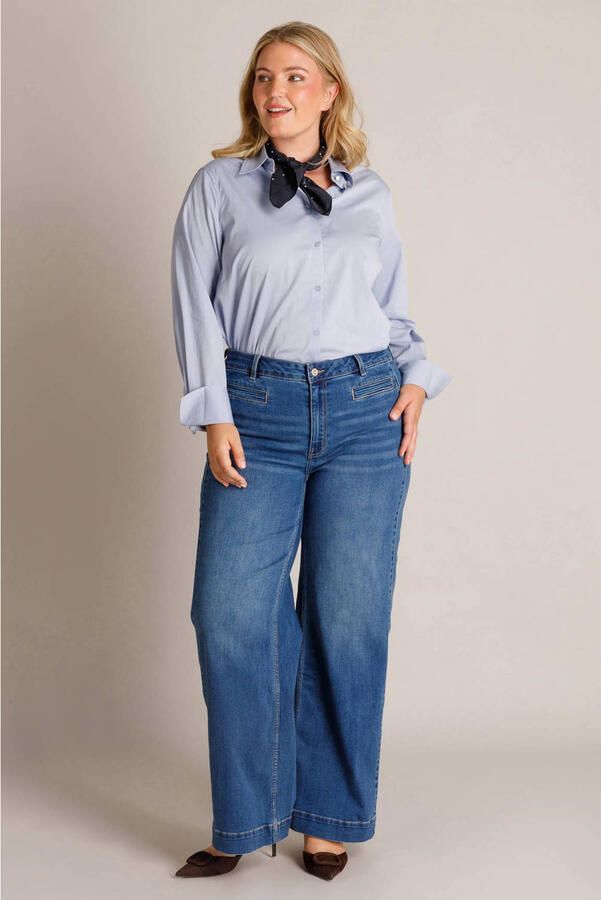 Yest Curve regular waist wide leg jeans Plus Size medium blauw - Foto 2