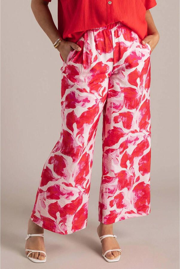 Yest Curve regular waist gebloemde casual broek rood