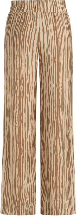 Yest Curve regular waist gestreepte casual broek taupe - Foto 2
