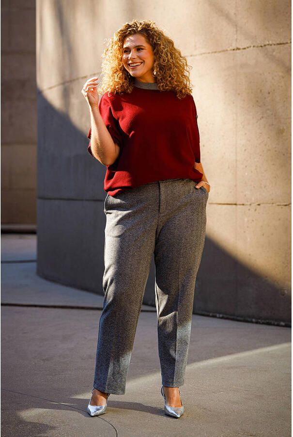 Yest Curve slim fit broek Plus Size grijs - Foto 3