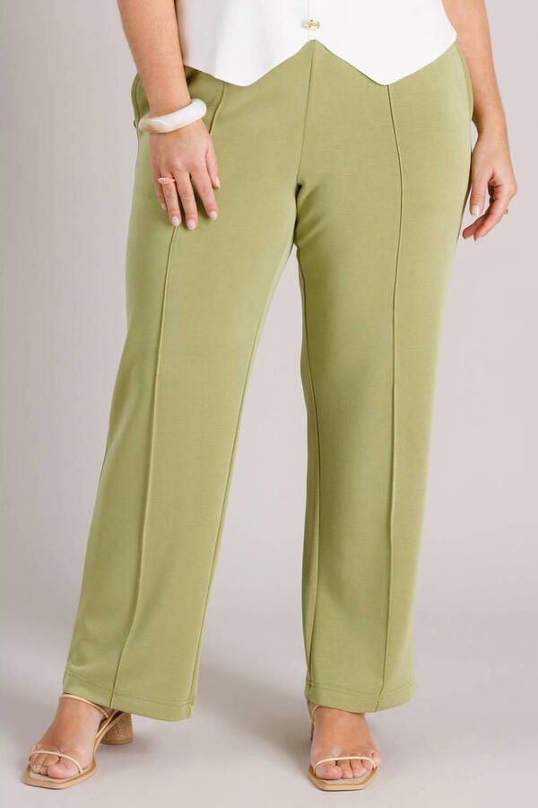 Yest Curve slim regular waist broek groen