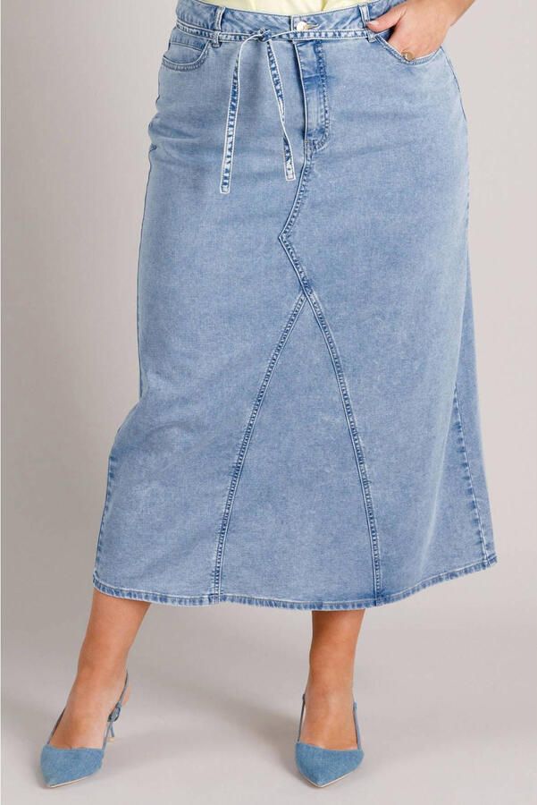 Yest Curve spijkerrok medium blue denim